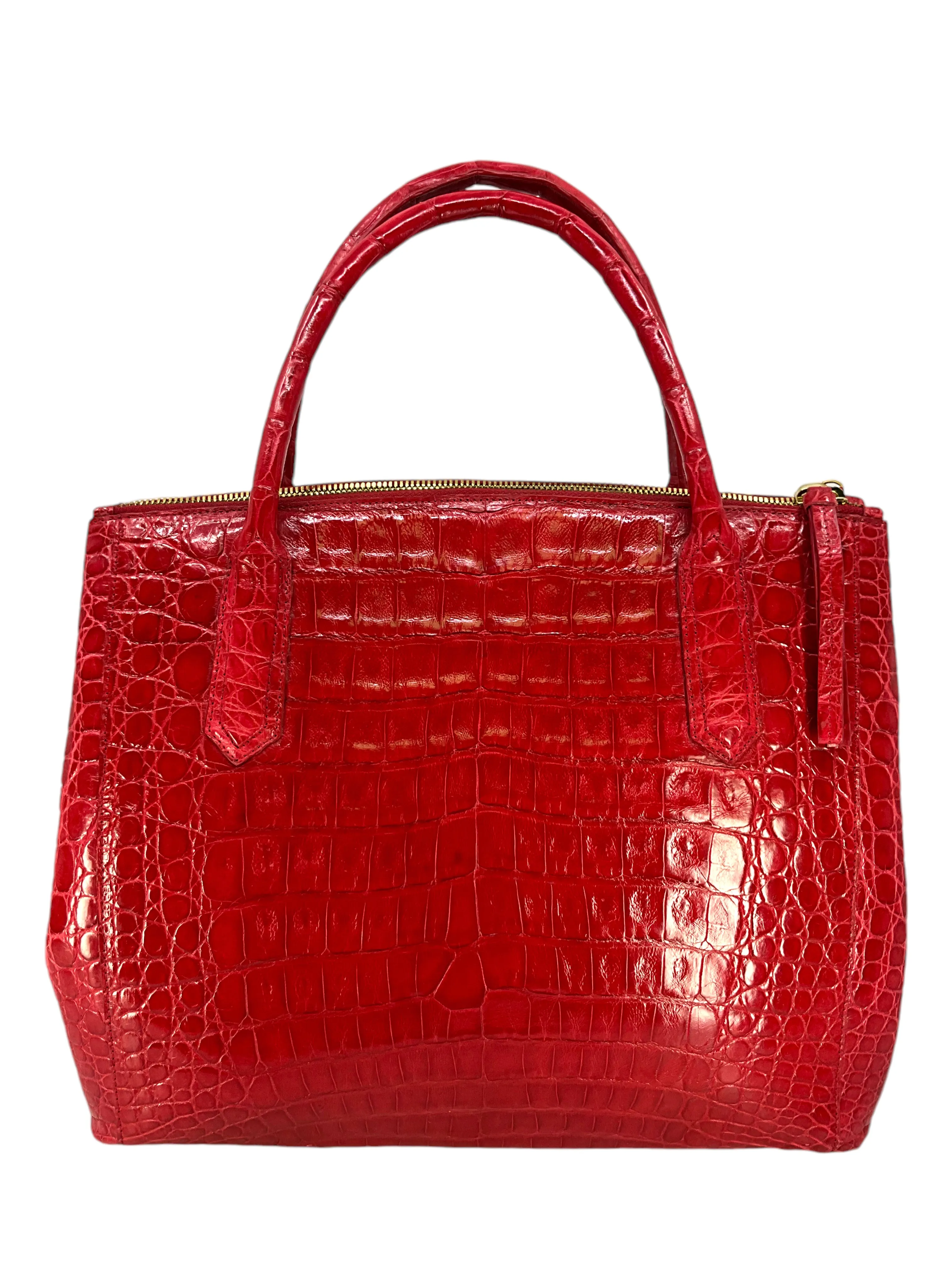 Nancy Gonzalez Crocodile Double Zip Tote with Strap