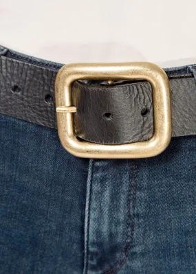 'Natalia' Black Belt With Gold Buckle