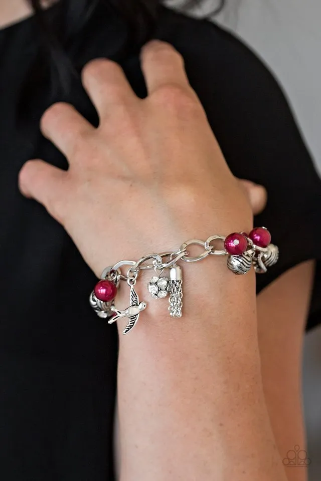 Paparazzi Bracelet ~ Lady Love Dove - Red