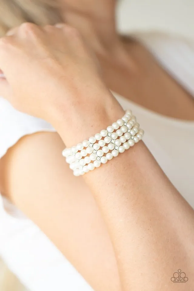 Paparazzi Bracelet ~ Stacked To The Top - White