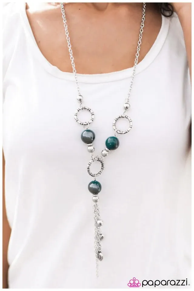 Paparazzi Necklace ~ Swing From The Chandelier - Blue