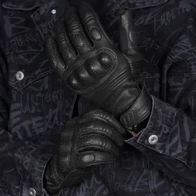 Perforated Genuine Leather Men's Motorcycle Gloves