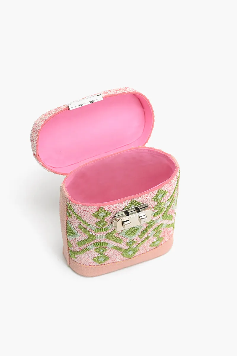 Pink Muse Embellished Handheld Bag