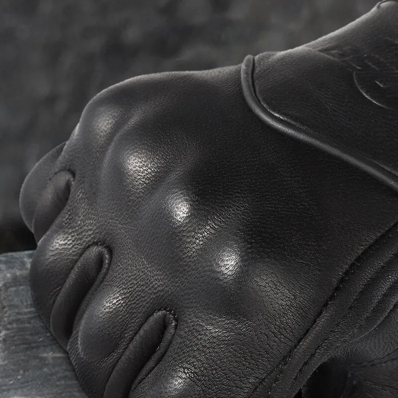 Racing Leather Biker Gloves