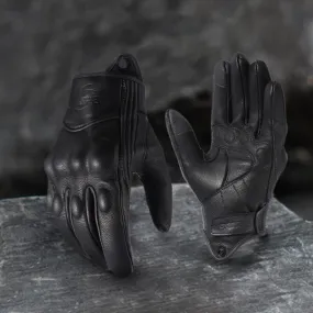 Racing Leather Biker Gloves