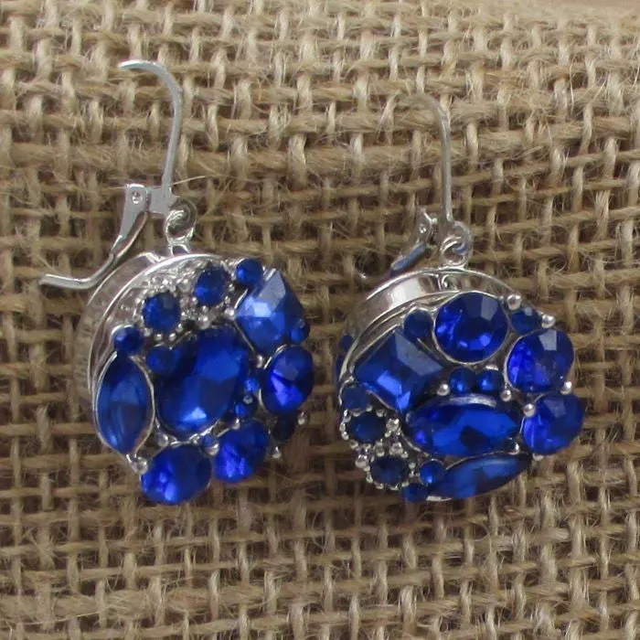 Royal Blue Multi-stone Crystal Earrings