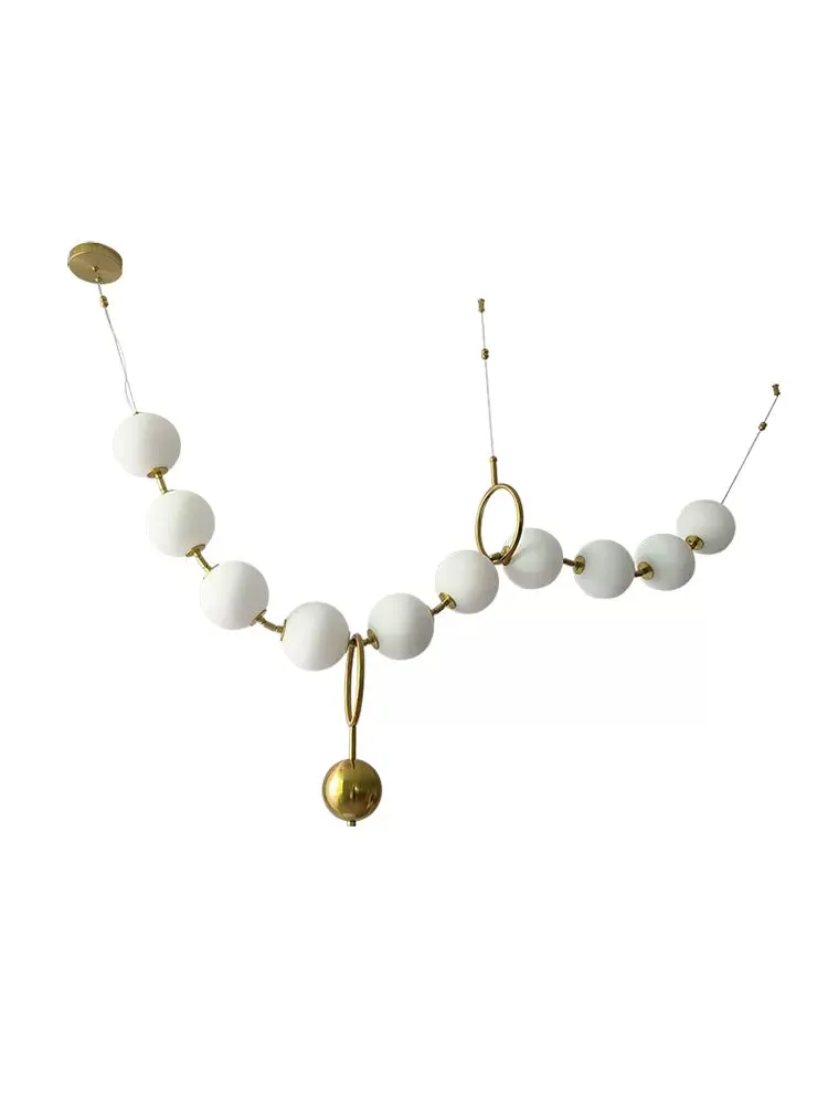 Rylight Modern Simple Acrylic Pearl Necklace Chandelier