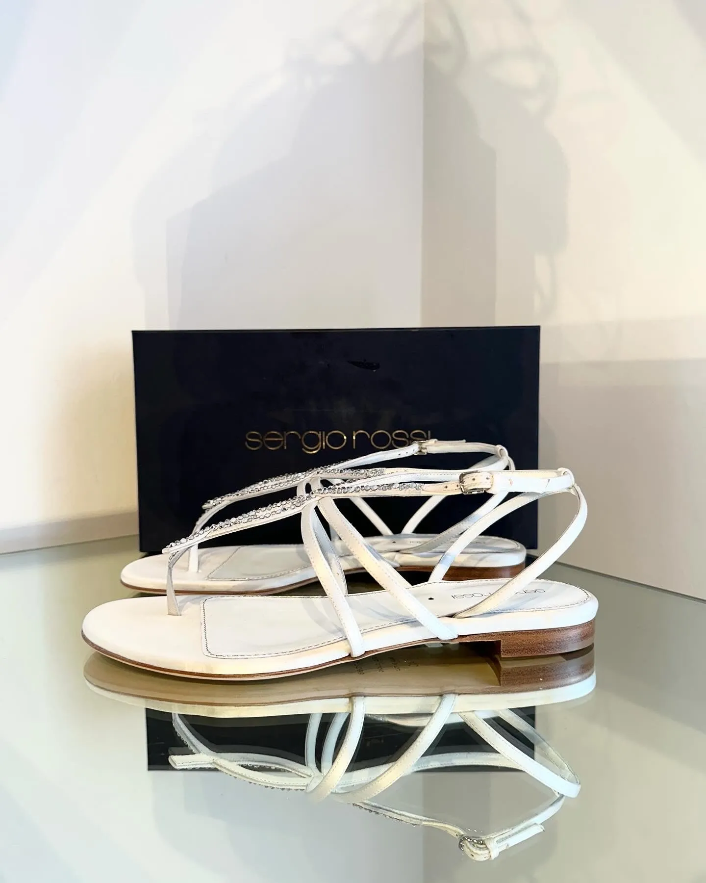 SERGIO ROSSI Thong Strap Satin Sandals