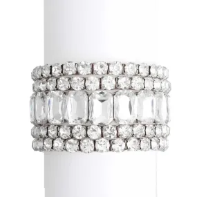 Silvertone & Acrylic Crystal Bracelets