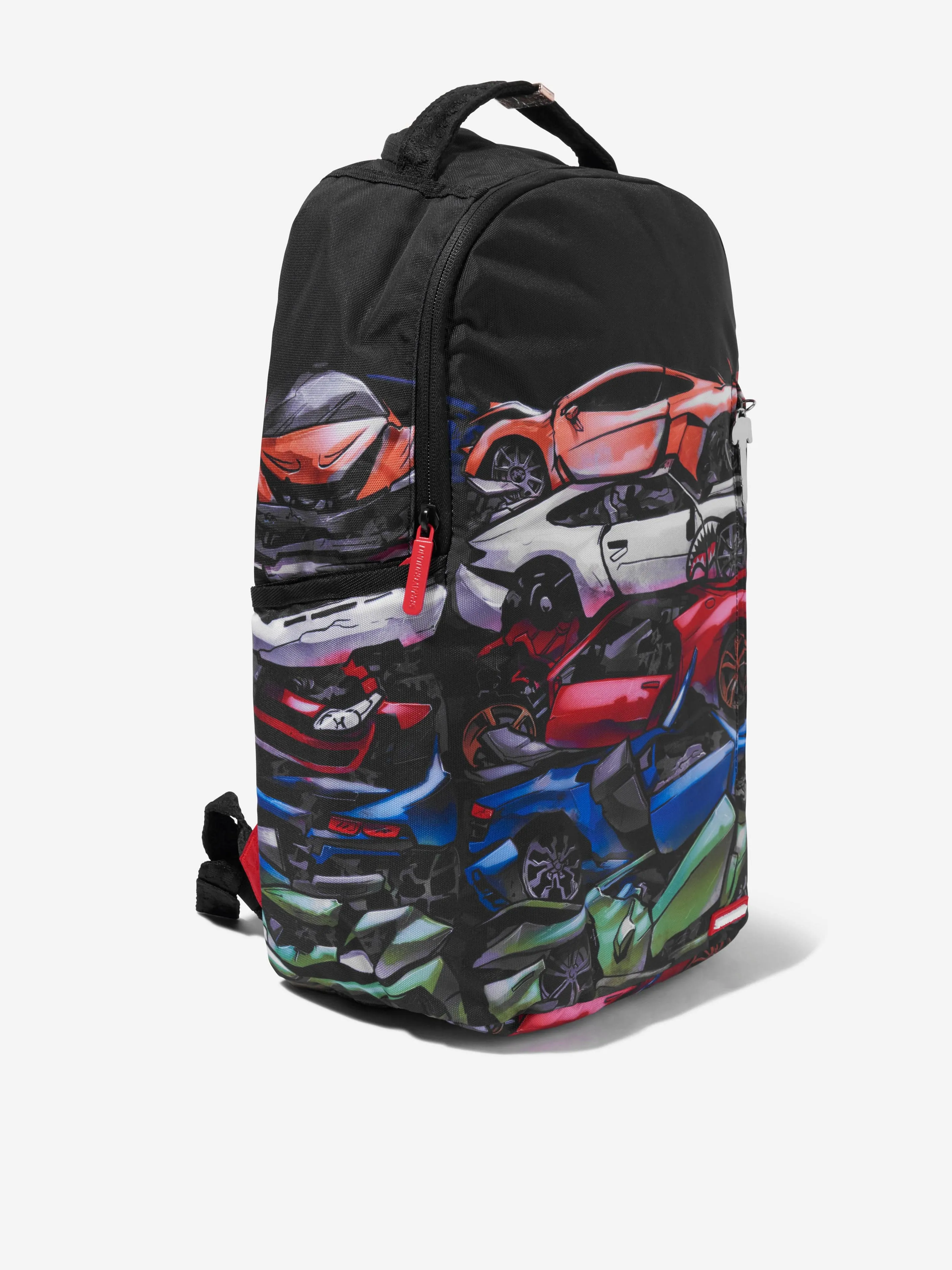 Sprayground Kids Crushed Sports Cars DLXSR Backpack in Multicolour (18" x 6" x 11.5")