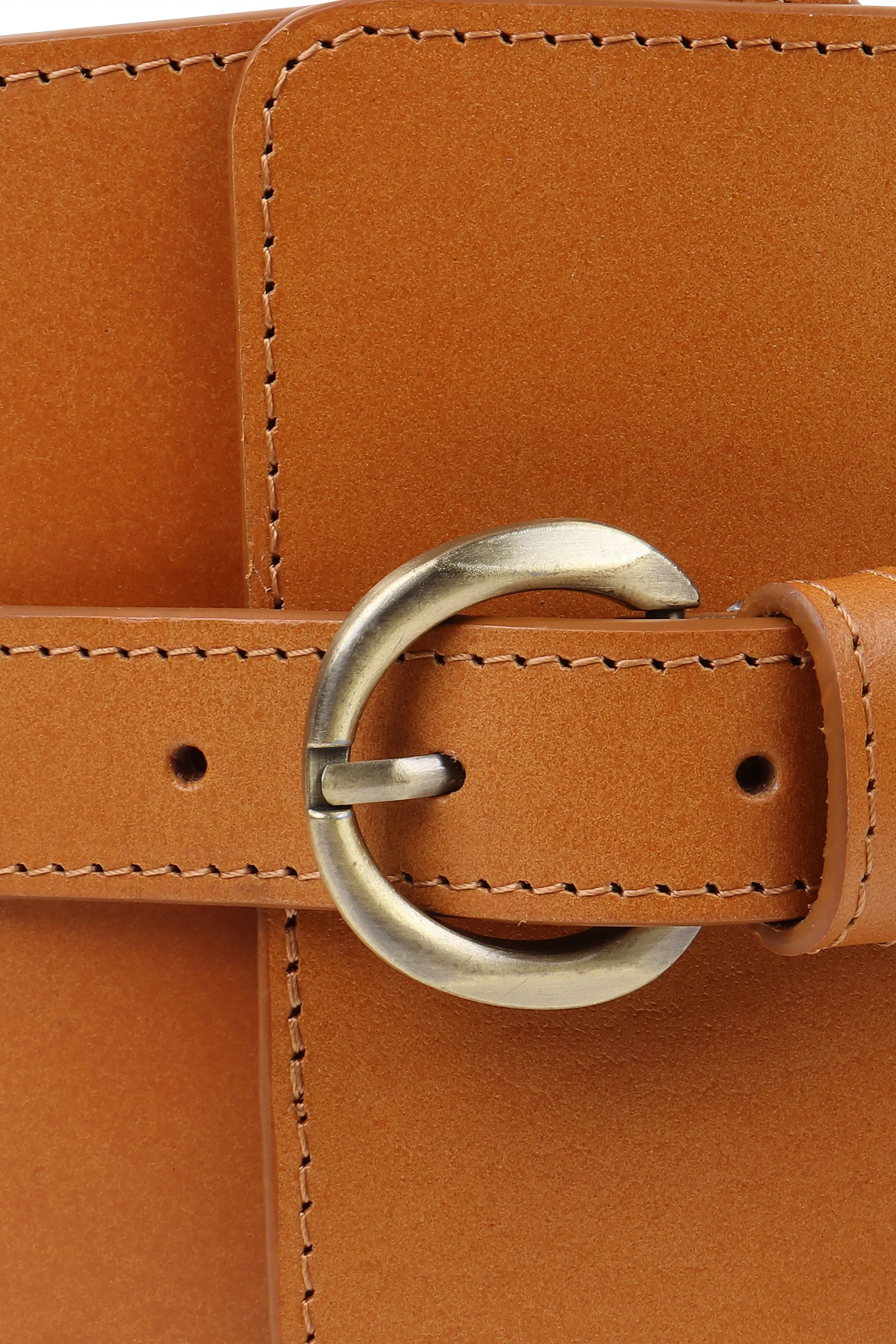 Upcycled Leather Corset Belt Camel