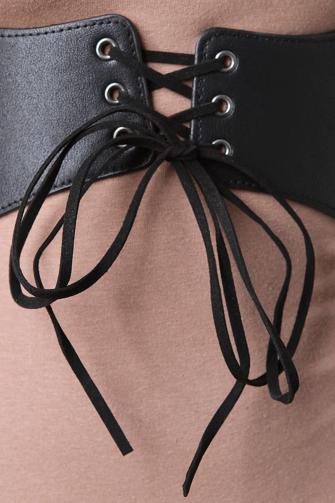 Vegan Leather Harness Corset Lace Up Belt