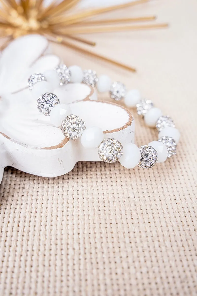 White Sparkle Beaded Bracelet