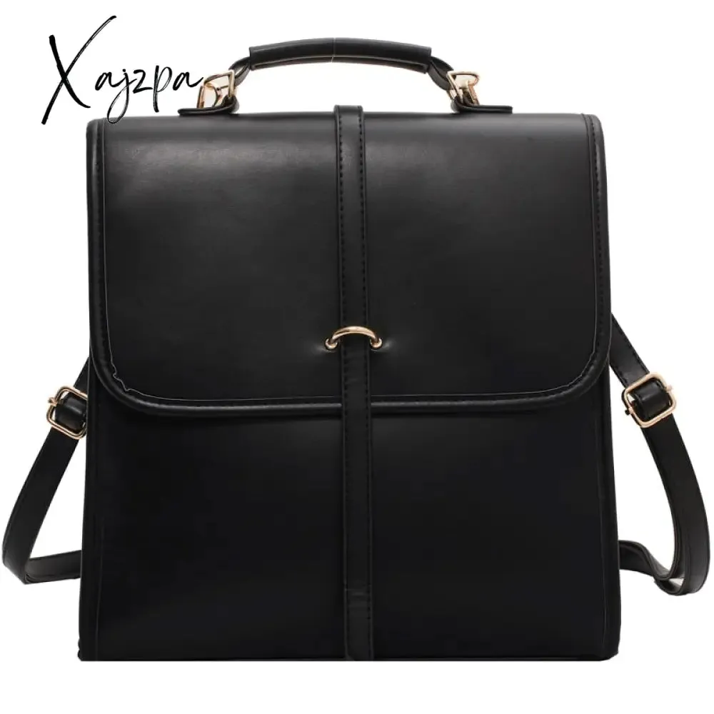 Xajzpa - Fashion Backpack High Quality Leather New Designer Backpacks for Teenage Girls Female School Shoulder Bag Women Backpack Purse